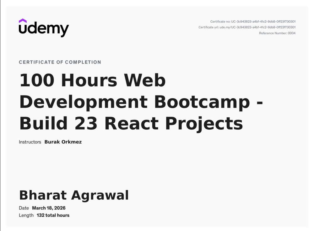 100 Hours Web Development